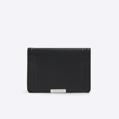 Black Leather Cardholder River Island