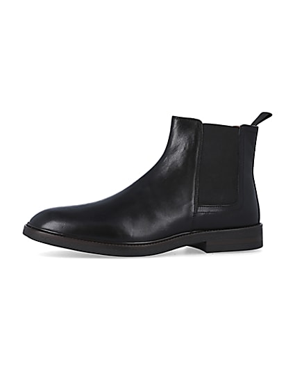 Black leather Chelsea boots | River Island