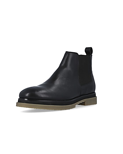 360 degree animation of product Black Leather Chelsea Boots frame-0