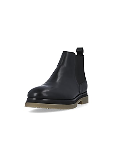 360 degree animation of product Black Leather Chelsea Boots frame-23