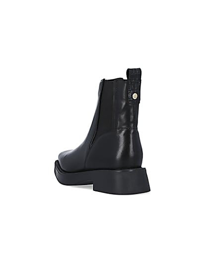 360 degree animation of product Black leather chelsea boots frame-7