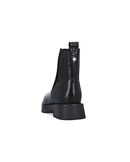 360 degree animation of product Black leather chelsea boots frame-8