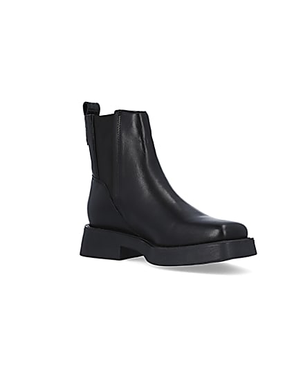 360 degree animation of product Black leather chelsea boots frame-18
