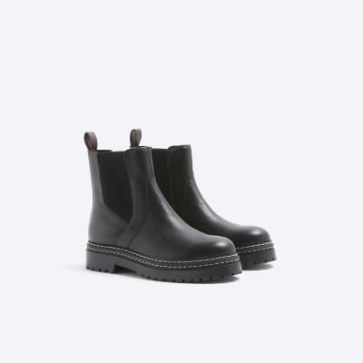 River island black suede chelsea boots hot sale