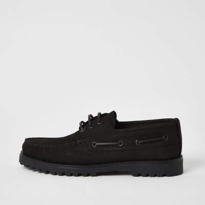 leather chunky shoes