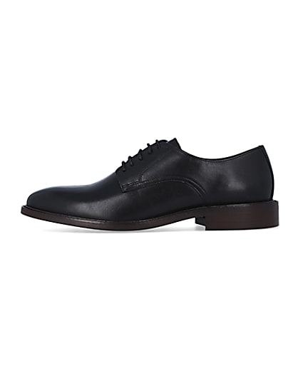 360 degree animation of product Black Leather Derby shoes frame-3