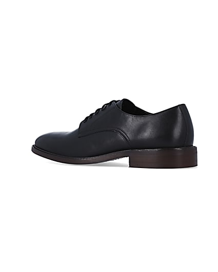 360 degree animation of product Black Leather Derby shoes frame-5