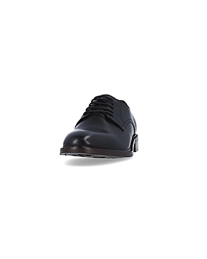 360 degree animation of product Black Leather Derby shoes frame-22