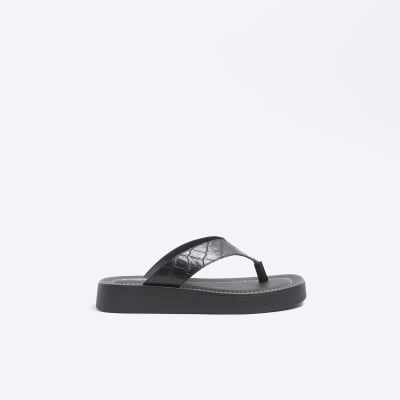 River island black flatforms clearance