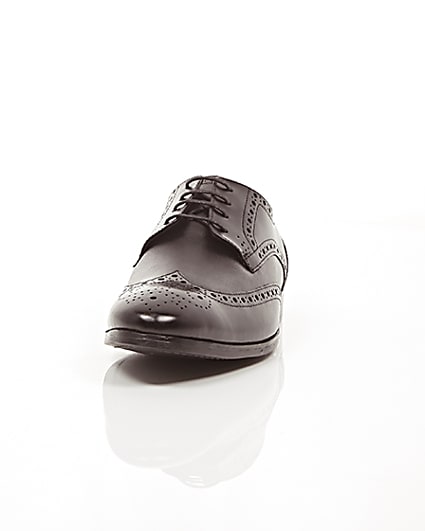 360 degree animation of product Black leather formal brogues frame-3