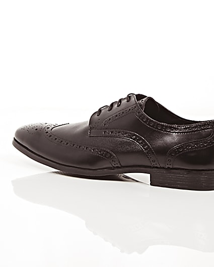 360 degree animation of product Black leather formal brogues frame-20