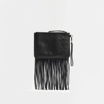 River island black discount tassel trim taylor bag