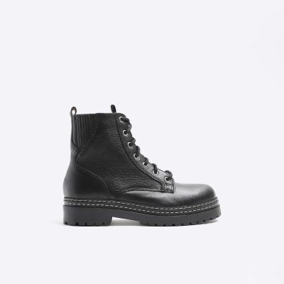 River island sale black leather boots