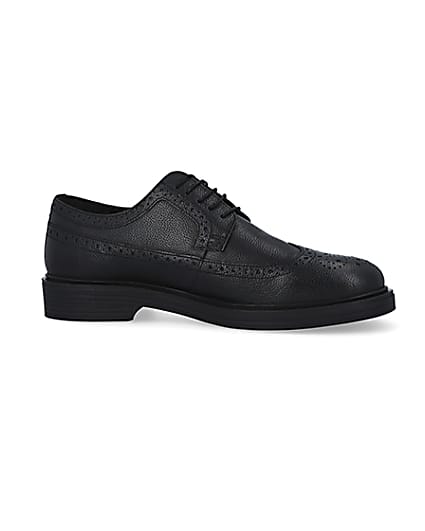 360 degree animation of product Black leather lace up brogue shoes frame-19