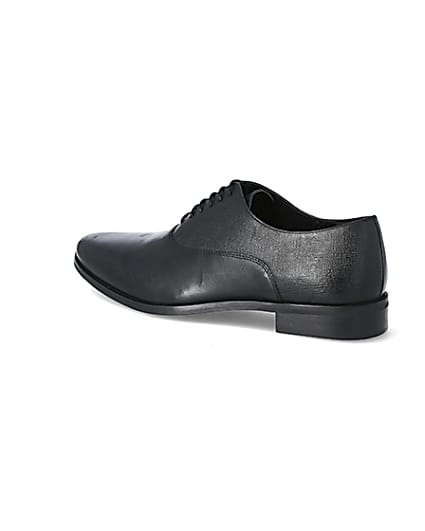 360 degree animation of product Black leather lace-up Oxford brogues frame-5