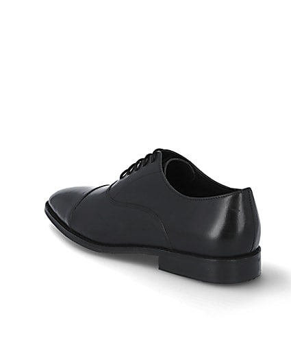 360 degree animation of product Black leather lace-up Oxford frame-6