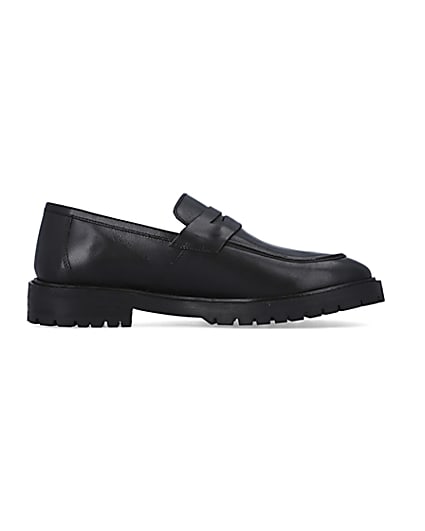 360 degree animation of product Black Leather Loafers frame-15