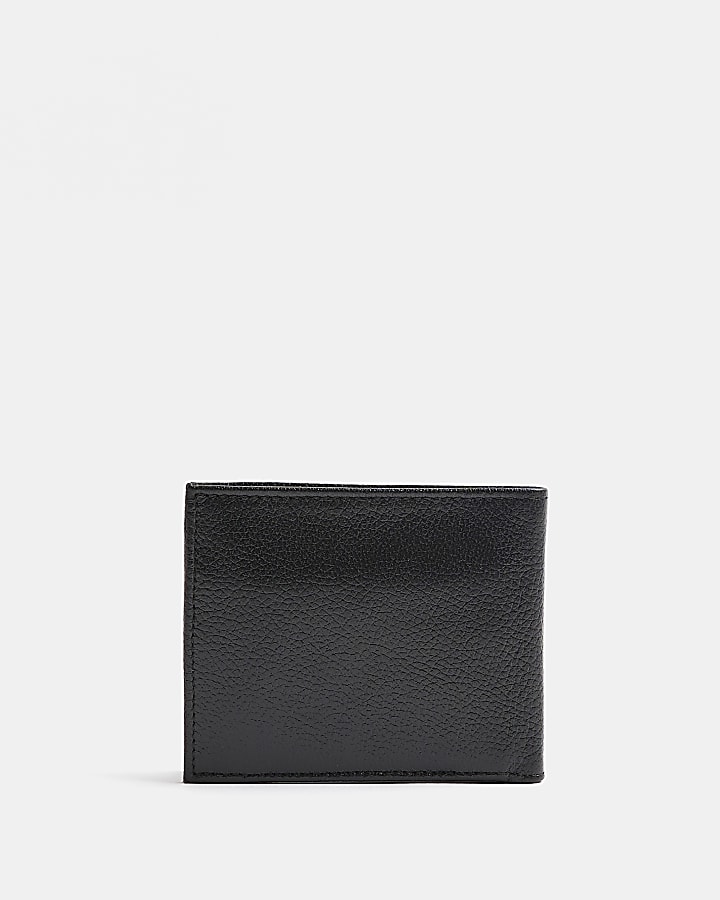 Black Leather Pebbled Bifold Wallet