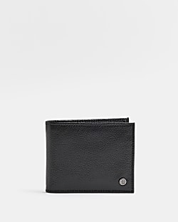 Black Leather Pebbled Bifold Wallet