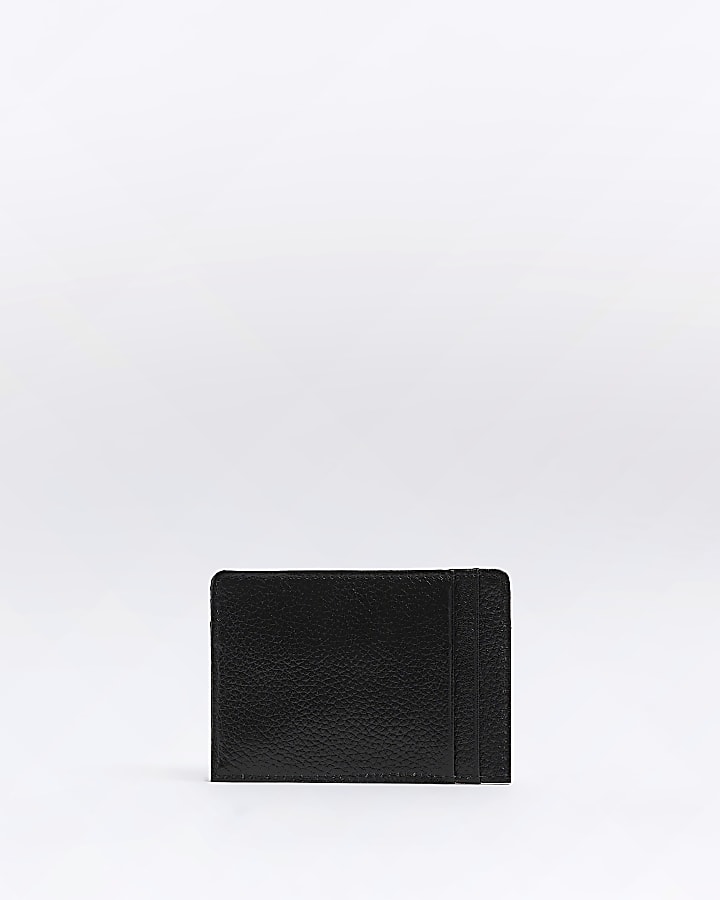 Black Leather Pebbled Cardholder