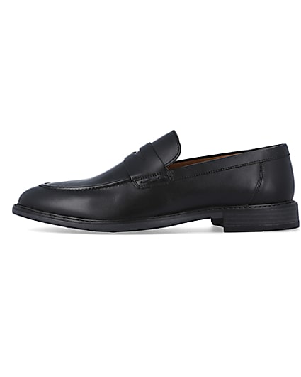 360 degree animation of product Black Leather Penny Loafers frame-3