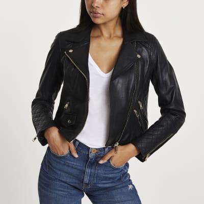 black leather jacket