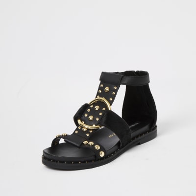 river island black gladiator sandals