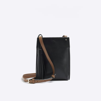 River island black discount tassel trim taylor bag