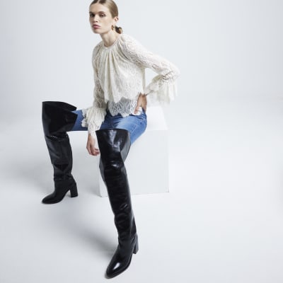 River island thigh boots clearance
