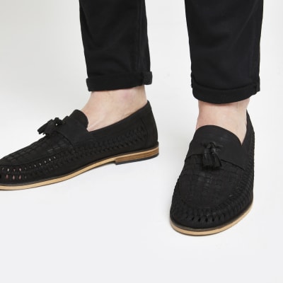 river island black tassel loafers