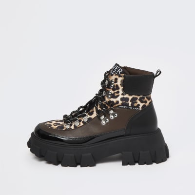 leopard print hiking boots