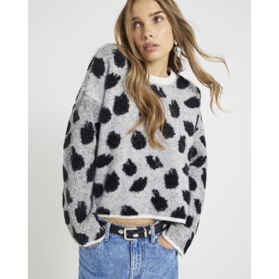 Black Leopard Print Jumper