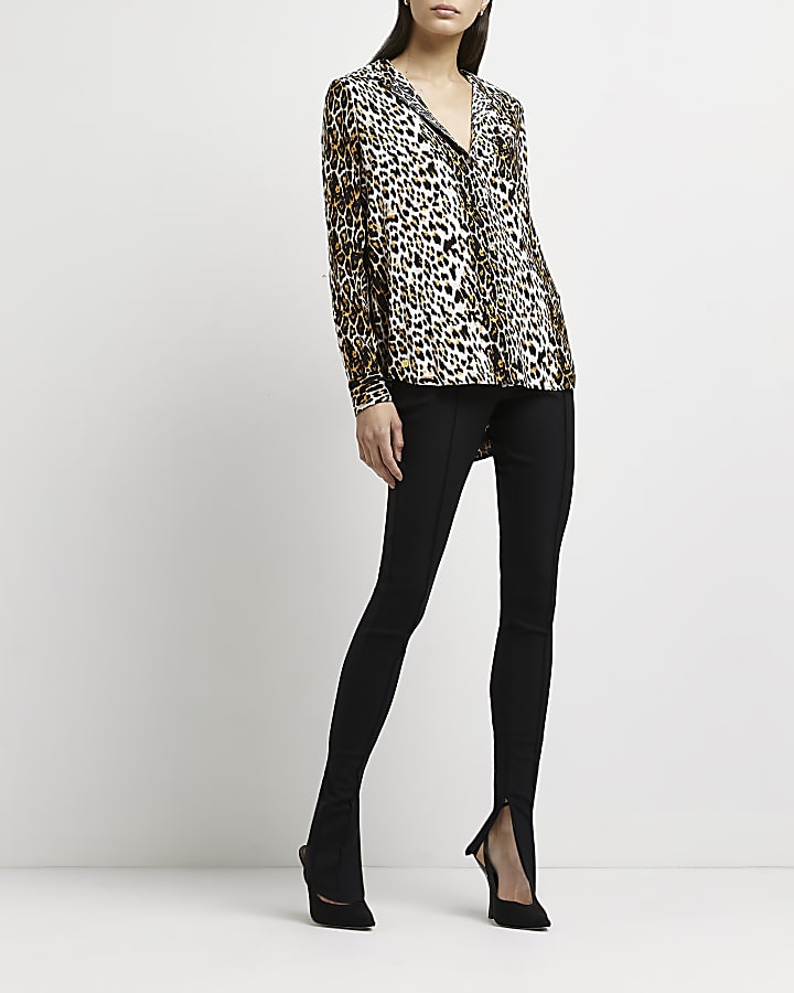 Black leopard print shirt