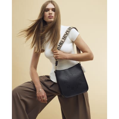 Black Logo Messenger Bag