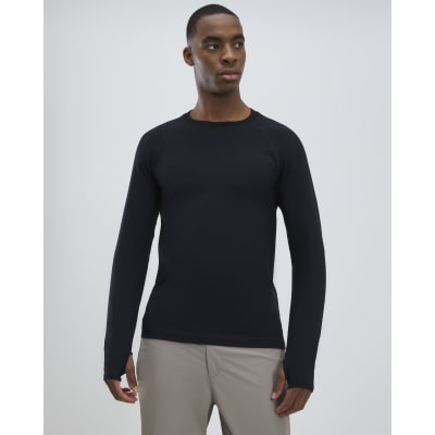 Black Long sleeve  Muscle Fit T-Shirt