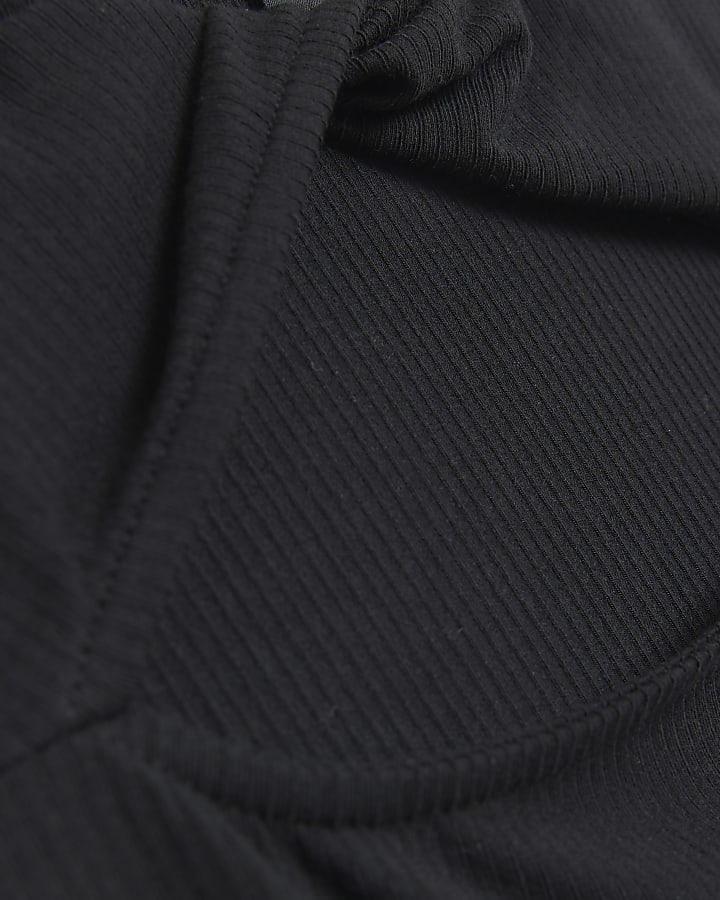 Black Long Sleeve Bodycon Midi Dress