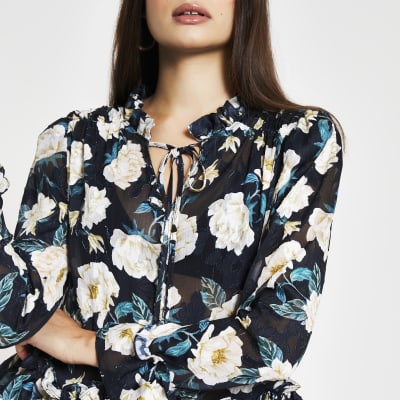 floral peplum blouse