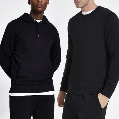 river island black hoodie