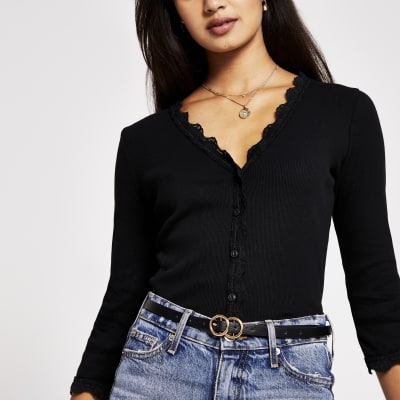 lace trim cardigan