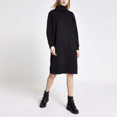 black sweatshirt dress