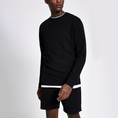 black slim fit sweatshirt