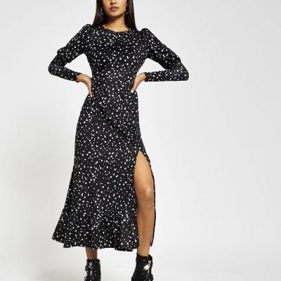 black long sleeve day dress