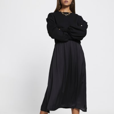 midi sweater sleeve dress riverisland