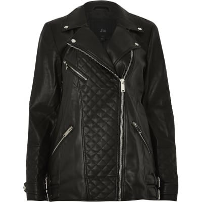 longline biker jacket