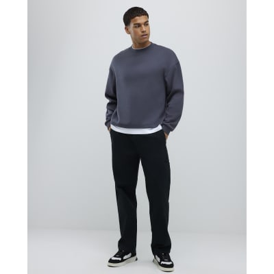 Black Loose Fit Pull On Trousers