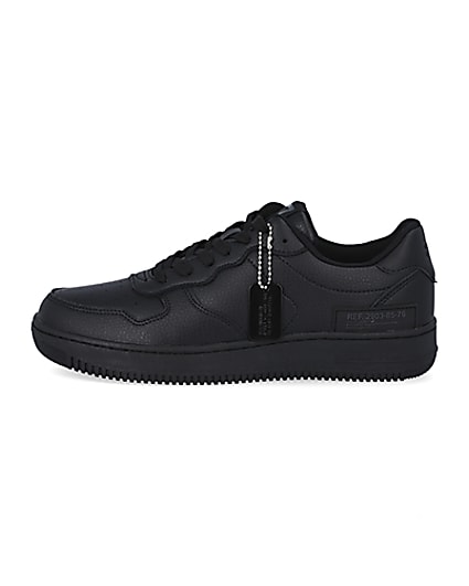 360 degree animation of product Black low court trainers frame-3