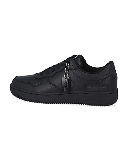 360 degree animation of product Black low court trainers frame-4