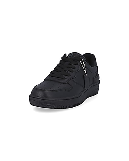360 degree animation of product Black low court trainers frame-23