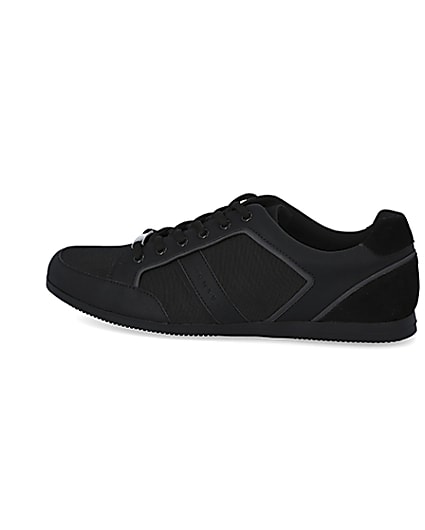 360 degree animation of product Black low profile lace-up trainers frame-4