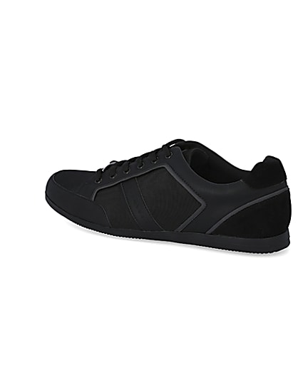 360 degree animation of product Black low profile lace-up trainers frame-5